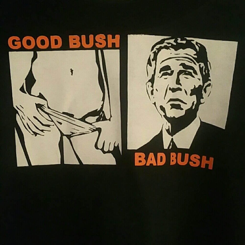 "Good Bush, Bad Bush" black XL T-Shirt